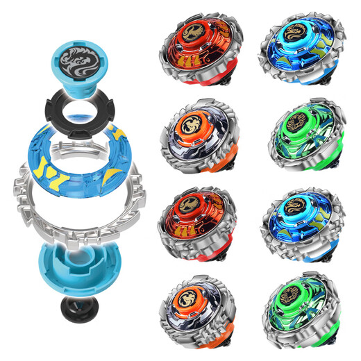 Wanren Metal Alloy Rotary Battle Gyro Toy Battle Dish Super Change Boy Battle TUO Children's Pull Line Set New Style Tirling Terms - Fire Dragon [ALLOY ATTAL RING] Standard officiel