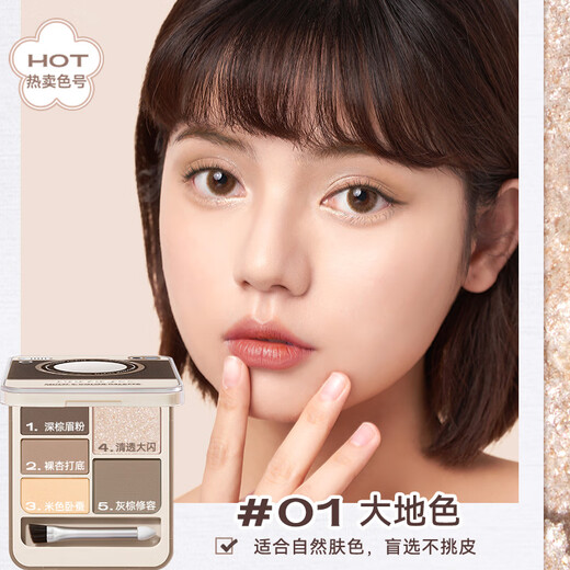 Orange Duo Exclusive Polaroid Eyebrow Comprehensive Palette Eyeshadow Palette Earthy Gray Pink Contouring Matte Highlight #01 Earthy Color