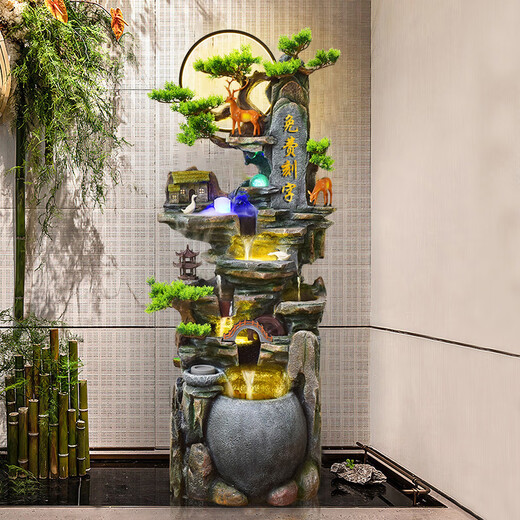 Bodenhörste Stacheltier fließender Wasserbrunnen Zirkulation Wasseransicht Wohnzimmer Büro Windmühle Feng Shui Rad Öffnung Geschenk Mountain Orament 9923 Kleine 108 cm