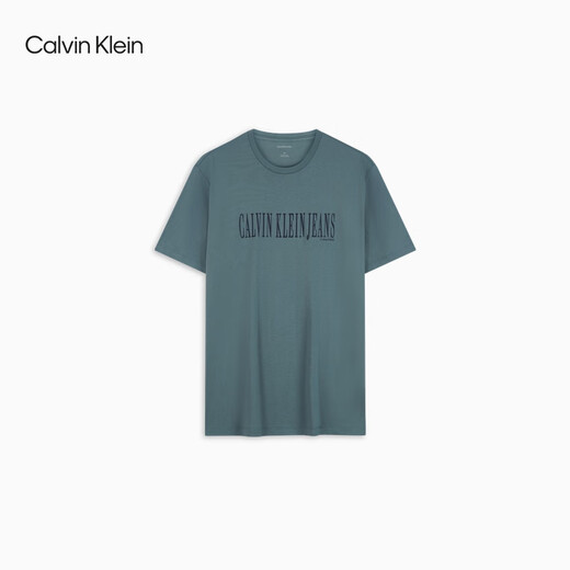 Calvin KleinJeans25春夏男士休闲通勤ck字母印花纯棉针织短袖T恤4RB831G