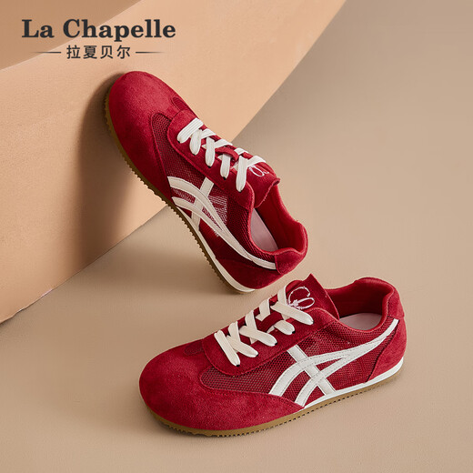 La Chapelle Frauenschuhe weicher Sohle komfortable deutsche Trainingschuhe für Frauen 2025 NEUER SOMMER Dünn Mesh Atmungsfreie vielseitige lässige Flachschuhe rot xxe6625-2 39