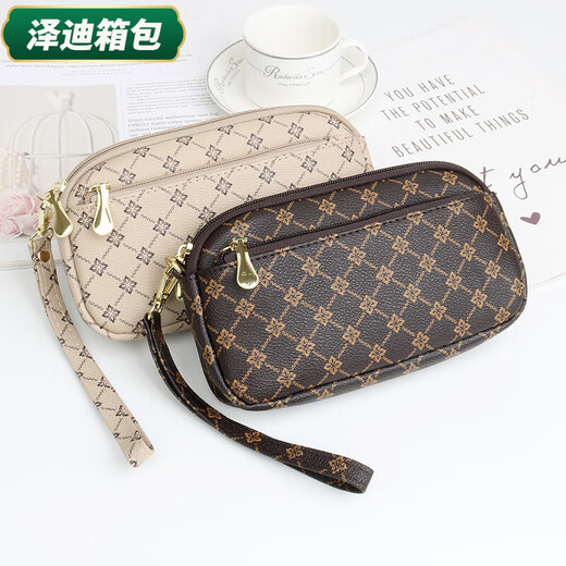 Yunluo Fashion Chinese Valentine's Day Women's Long Wallet Temperament Women's Bag Hand-carrying Clutch Bag Simple Coin Purse Clutch Bag Mobile Phone Bag Black