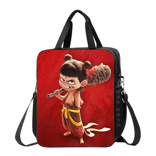 
Chengliu Nezha 2 surrounding primary and secondary school students canvas waterproof handbag Nezha: Devil Child's Sea Book Bag Boy and Girl Tutorial Bag Stationery Storage Bag Office Worker File Bag Cute D12799 Large Capacity Canvas Tutorial Bag Waterproof and Not Fading