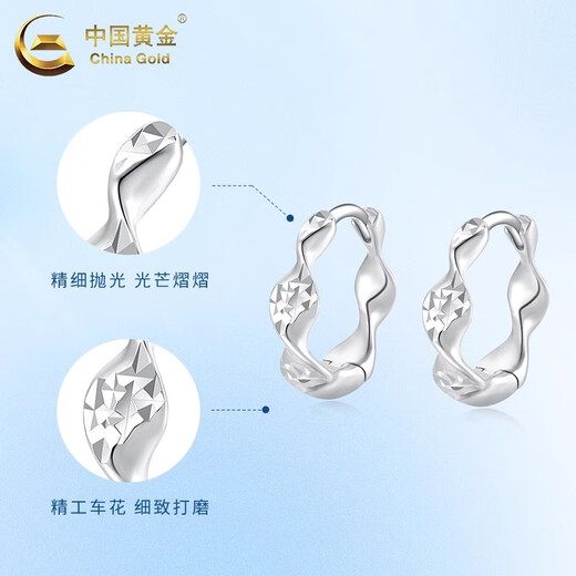 CHINA GOLD PT950 platinum Möbius earrings 2025 new earrings Valentine's Day birthday gift for girlfriend and wife PT950 platinum Möbius earrings about 3.6g