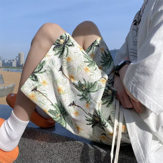 Shorts polyvalents de la rue High Street japonais Brands à la mode masculins à cinq points Pantalons consécutifs sportifs décontractés White Yiku Factory 677 3xl [150-165jin [Jin est égal à 0,5 kg]]]
