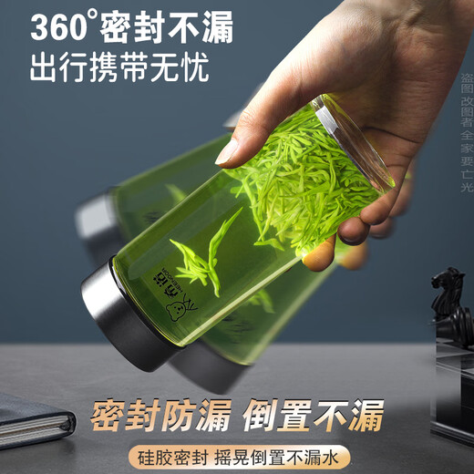 Heenoor Glass Cup Однослойная чашка с утолщенной чашкой для мужчин и женщин Портативный автомобиль с теплостойкой, прозрачная прозрачная хрустальная чашка 6191-носовая чашка LID-410ML_ [с фильтром