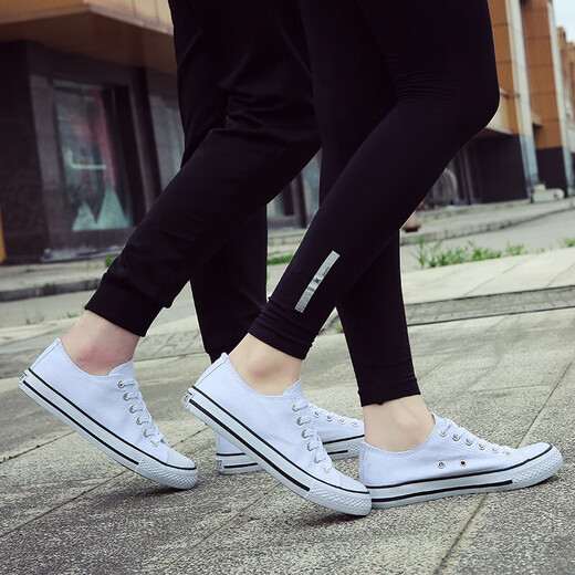 
European Pastoral Couple Canvas Shoes Men's 2025 Summer New Low Top Casual Sports Shoes Men's Trendy and Versatile (PJ) 6621 White 44