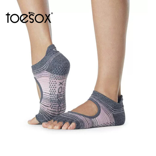 Toesox Yoga Socks Professional Fitness Pilates Socks Dance Non-Slip Breathable Sports Toe Socks Clearance Off Size Black X Strap S (34~38 Sizes)