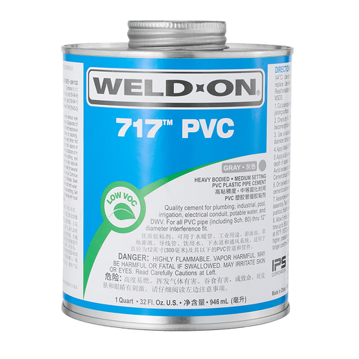 
717 glue 711 glue US IPS WELD-ON PVC transparent UPVC imported pipe adhesive 946ml-Gray 724 model (high temperature resistance)