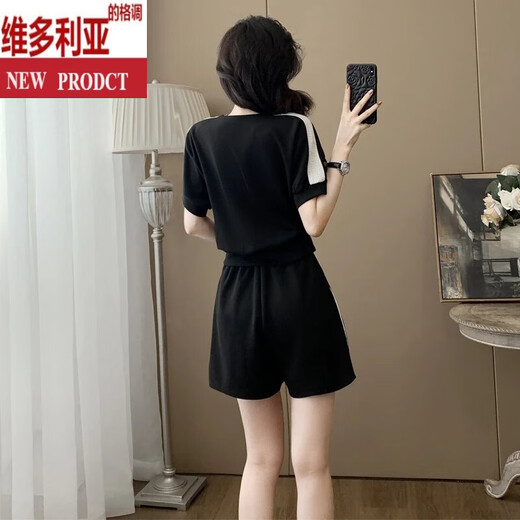 Victoria's Élégant et lâche à manches courtes courtes courts métrages décontractés en deux pièces pour femme Summer à la mode pour femmes à la mode.