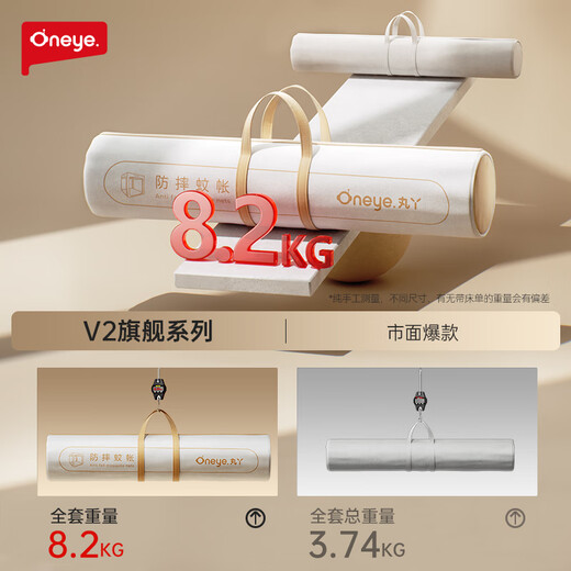 Maruya anti-fall mosquito net children's crib mosquito net integrated anti-fall anti-bed full cover mosquito net V2 anti-fall V2 anti-fall mosquito net Back to the bottom - single mosquito net 1.5*2.0 meters bed