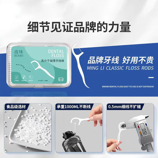Bomo Palillo de hilo dental para adultos, ultrafino, resistente al desgaste, limpieza portátil y recolección de sarro, cuidado bucal en caja familiar, 500 varillas, 10 cajas, media familiar