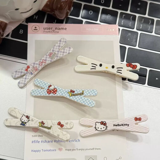 Sweet Girl Heart Kt Cat Cent Vidting Link Cartoon Student Glips Clip Clip Ins Central de cabello de alto valor Kt Corta de pelo [Fotos principales 5]