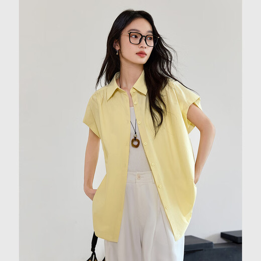 Vanciman Coton Pure Chemise à manches courtes pour femmes 2025 Été Nouveau commuter Simple Shirt Low Able