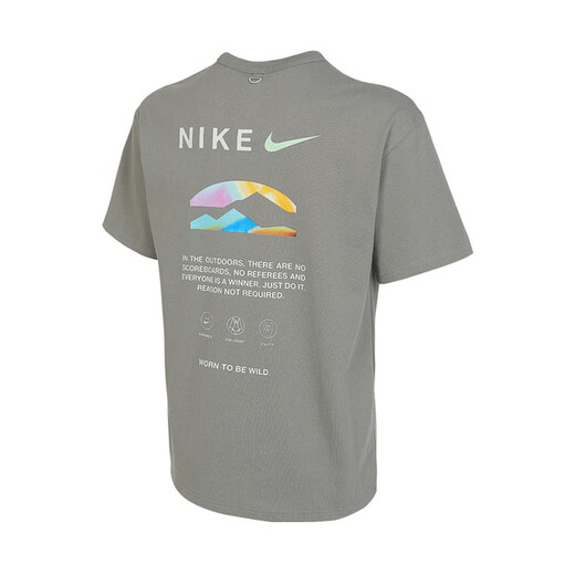 Nike (Nike) Nike Men's Camiseta en el verano Nuevo modelo etiqueta posterior impresa holgada de hombro grueso suelto HF6172-053 HF6172-053 L
