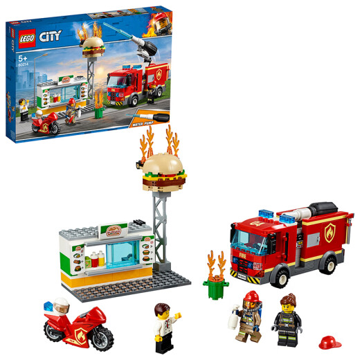 LEGO building block assembly 60214 burger shop fire rescue 5-year-old + boy children's toy birthday gift