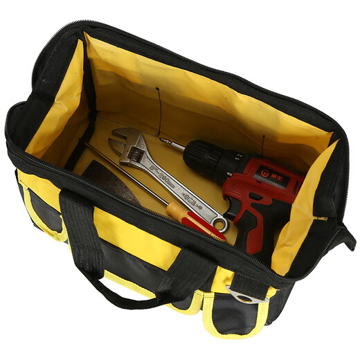 Ye Yu Tool Bag Electrician Canvas Thickened Large Portable Repair Oxford Cloth Strong and Durable Multifunctional Woodworking Tool Bag No Shoulder Strap 17 Inch Crystal Green Easy