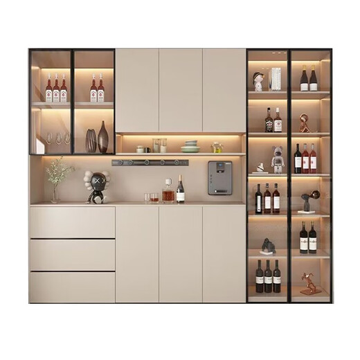 Junyanjia Massivholz Sideboard Wand integrierter Haushaltschrank Displanschrank Weinschrank Wohnzimmerschrank Aufbewahrungsschrankstab
