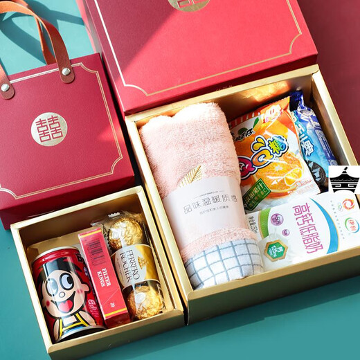 
Quick-fat wedding wedding candy box new portable pull-out wedding candy box housewarming school banquet candy gift box, big size 20*20*7 cm pull-out flat delivery, folded by yourself