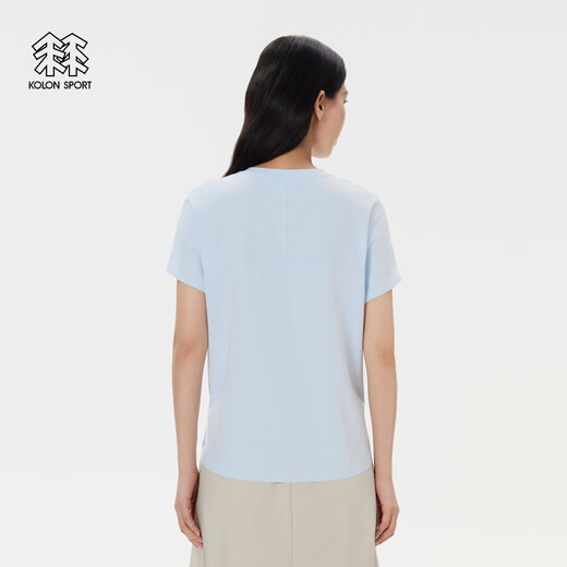 KOLON SPORT/可隆SECO速干T恤 女子户外运动吸湿防晒抗菌圆领短袖上衣 LKRT5MT828-LB 浅蓝色 XL 175/96A