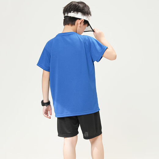 Traje de secado rápido para niños de verano para niños que absorben sudor de niños y grandes ropa deportiva de uniforme de fútbol de carrera para niños es de media talla 120