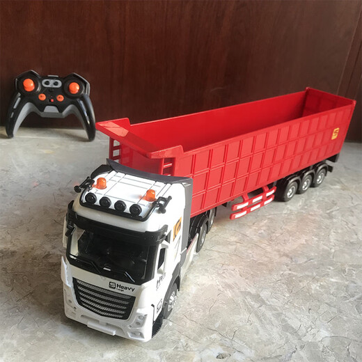 Zhouge Control remoto Puerta de camión grande Aleación Abierta Velocidad Velocidad Ingeniería Vehículo Tractor Vehículo Contenedor de vehículo Camión Regalos Vehículo eléctrico 2408-5 Aleación de control remoto Camión volcado Un juego de Versión de batería para la batería de control remoto