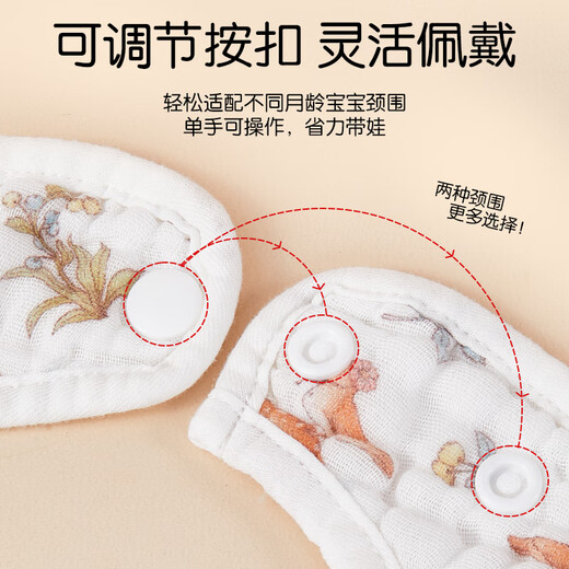 Mianzhirun baby pure cotton newborn gauze U-shaped bib baby saliva napkin water-proof rice pocket breathable four seasons 3-pack