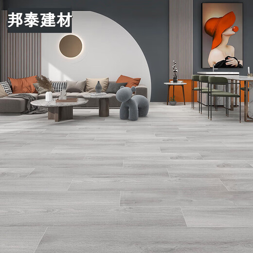 格鲁德日式浅灰色木纹条地砖200x1200客厅卧室阳台防滑瓷砖仿实木地板砖 12108 200x1200