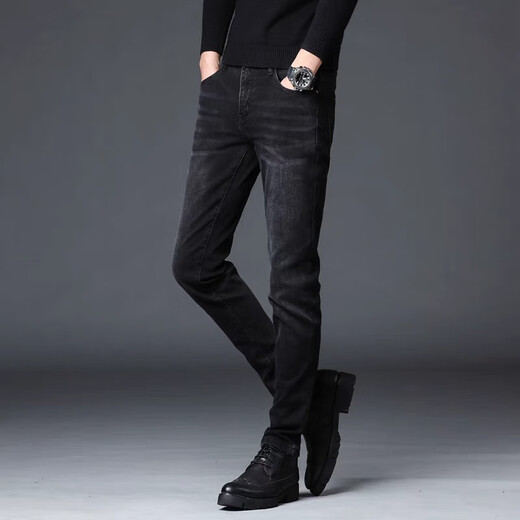 
Giordano (Giordano) broken code Hong Kong summer new high-end black and gray jeans for men's slim feet elastic versatile casual pajamas 1049 gray one size 28