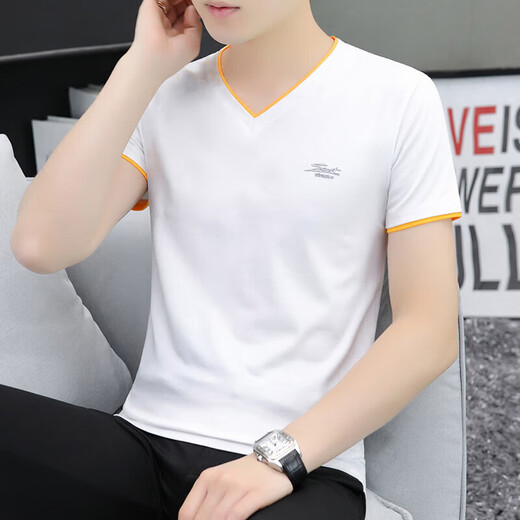 Fat Donglai Chemise à Manches Courtes pour Hommes à Col d'été, Coupe Slim, Haut Polyvalent, Respirant, semblable à de la Glace, Belle Chemise à Bas, Blanc q691 à Manches Courtes M