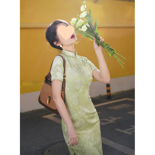 S.SOFEA夏日白色旗袍少女气质国风连衣裙 826米白色 S