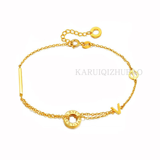 Yadige 18K rose gold LOVE bracelet Internet celebrity model AU750 color gold gold bracelet girlfriend anklet gift 18K rose gold bracelet with certificate