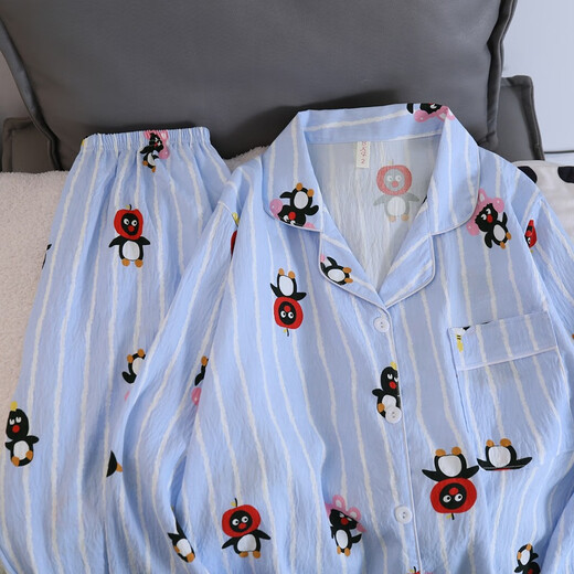Lexi Beiluo Frühling und Herbst Dünne Wolke Baumwolle süßer Pyjamas Hauskleidung 826#Love Bow 170 m