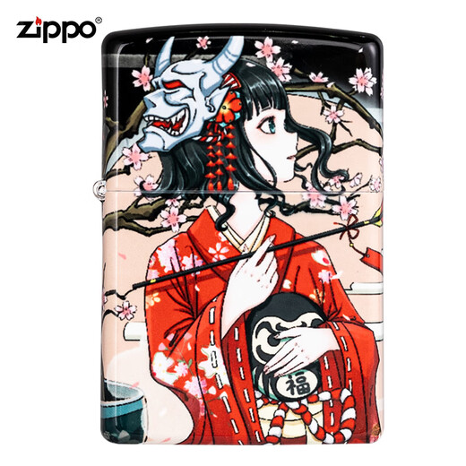 ZIPPO正版旗舰打火机zppo男士火机个性彩印煤油zp送礼限量款防风 樱花祭DY9902CY