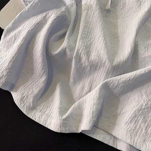 Also, pajamas with chest pads for women, short-sleeved thin style, can be worn outside 2025 new high-end simple solid color home clothing set HY682LA light blue XL