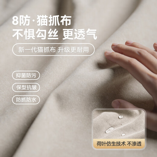 顾家家居国家补贴布艺沙发直排客厅2025新款猫抓爪布极简现代奶油风2603 象牙色丨1.9m丨【海绵+乳胶+太空棉】 俄罗斯实木框架