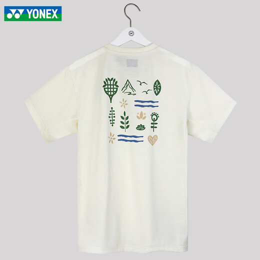 Yonex yonex badminton kleider kurzhärme T-Shirt yy schnell trockener Sportswear Top 16833cr 16833cr Sport T-Shirt Ice Beige l