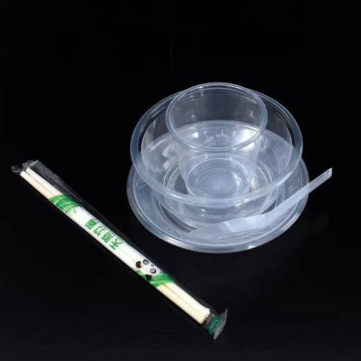 Disposable tableware combination tableware set camping plastic tableware environmentally friendly outdoor travel barbecue food grade 10 servings 1 pack