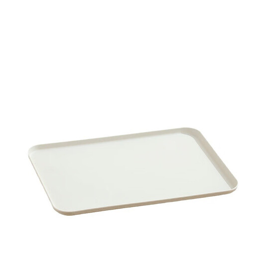 Thickened wheat straw tray cup tableware home hotel rectangular tea tray plastic plate dinner plate milky white large size 36*26*2cm