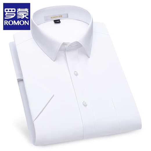 Romon (Romon) Anti-Warm-Baumwoll-Kurzärmel-Hemd für Männer im Sommer New Casual Business Workwear formelles Top-Shirt für Männer DX6626 Anti-Wärme und Eisenstoff 38