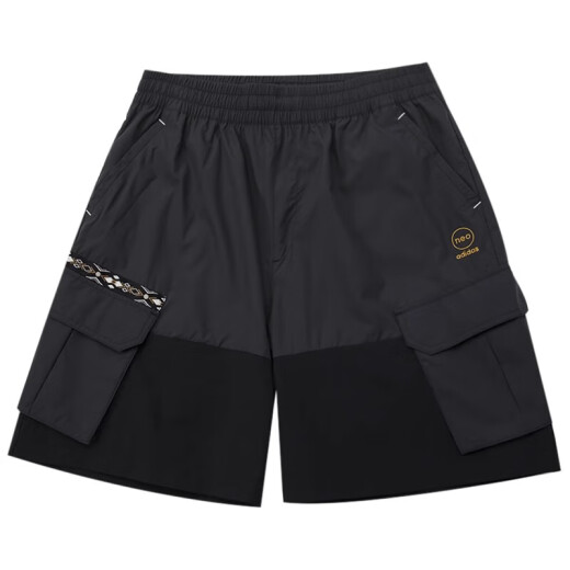阿迪达斯（adidas）neo短裤男裤夏季新款运动裤子休闲梭织工装风短裤休闲梭织 HC9737黑色 XS