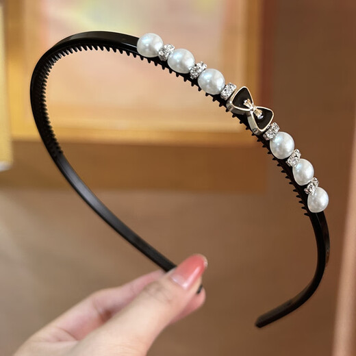 Dongyi Yanxuan headband women's high-end headband headband bow student face wash hair cassette with teeth anti-slip 2 set
