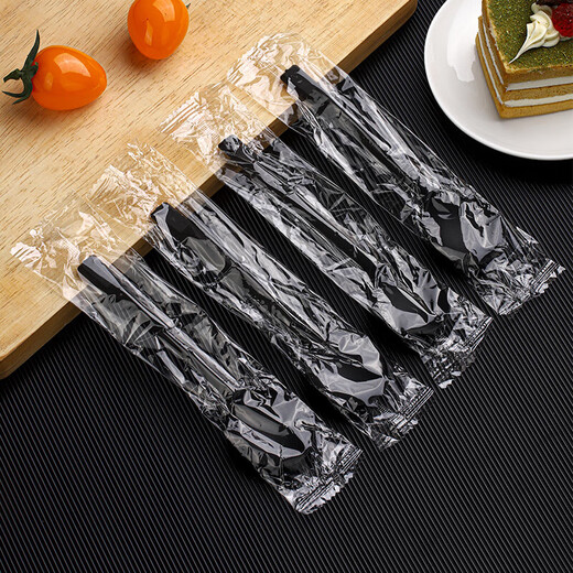 Disposable dessert spoons, individually packaged, take-out packaged beetle spoons, thickened ins plastic cake spoons, edible transparent beetroot spoons, 50 pieces/bulk