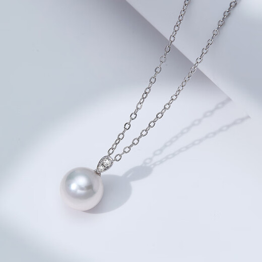 Luxury Pearl 18K Gold Akoya Seawater Pearl Pendant Women's Fashion Light Luxury Pearl Necklace 8.0MM-8.5MM