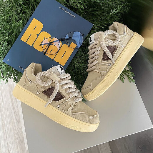 
Huilijun couple bread shoes men's new spring ins college style sports shoes versatile thick sole height-enhancing moral training shoes casual shoes 9920 khaki 40