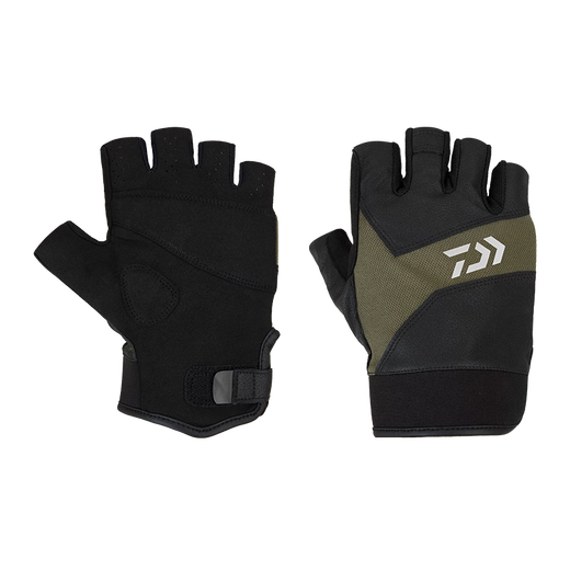 DAIWA 25 spring and summer DG-8125CS exposed 3/5 finger Luya competitive gloves wear-resistant fishing gloves exposed 5 fingers - olive green L