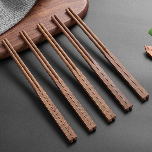 Baguettes chinoises en bois d'aile de poulet en bois d'amour millénaire, sans peinture, sans cire, anti-moisissure, vaisselle d'hôtel antidérapante, 10 paires kz0004