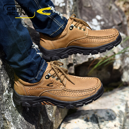 Camel Dynamic Work Schuhe Herren lässig Outdoor Mountaineering lässige Lederschuhe mit großen Head-Leder-Schuhen mit echten Ledervatern.
