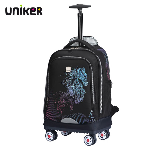uniker拉杆书包男中学生双肩书包女旅行背包万向轮大容量手提箱 天河10046W