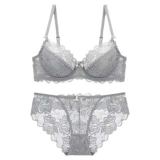 
Love autumn and summer two-breasted summer small breasts new bra thin sexy lace bra set adjustable gathering women's underwear burgundy 688 80D +L underwear
